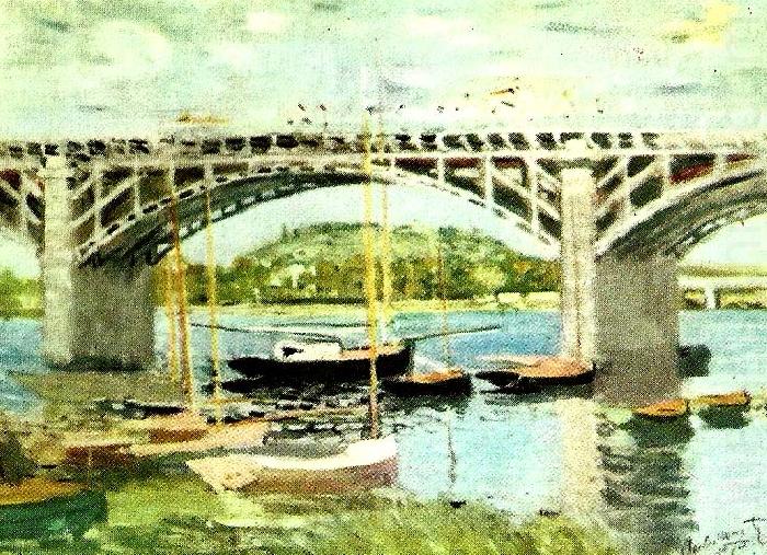 Claude Monet bron vid argenteuil oil painting picture
